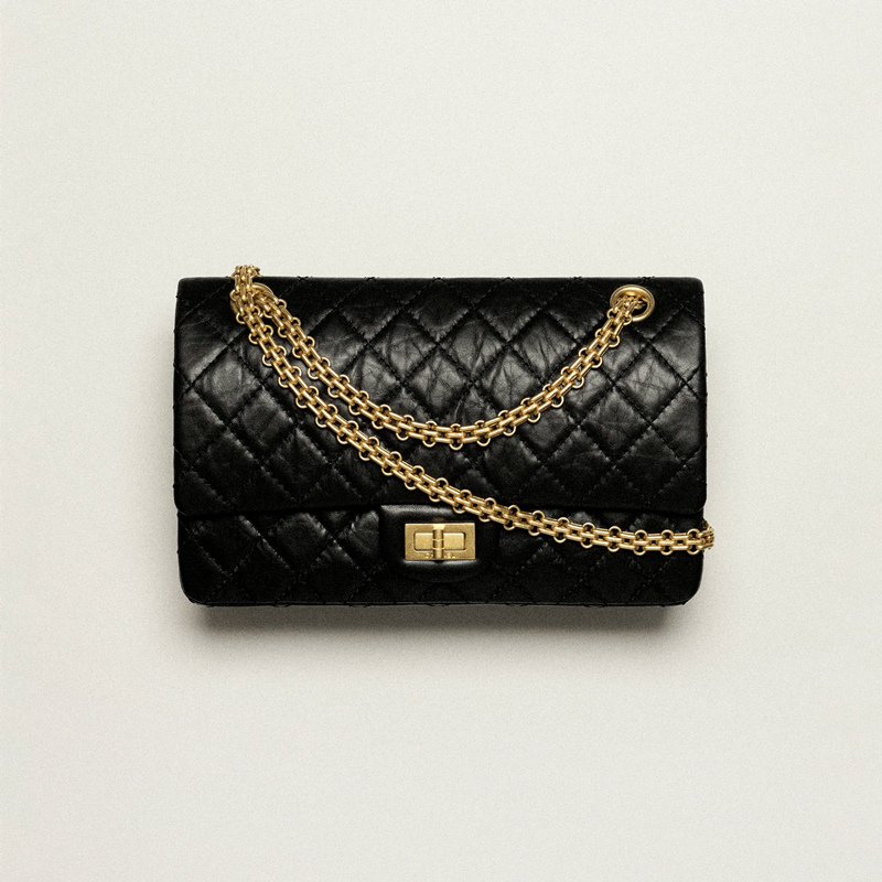  Chanel Classic 2.55 Handbag Aged Calfskin Gold-Tone Metal Shoulder Bag Classic Flap Bag Chanel Bag