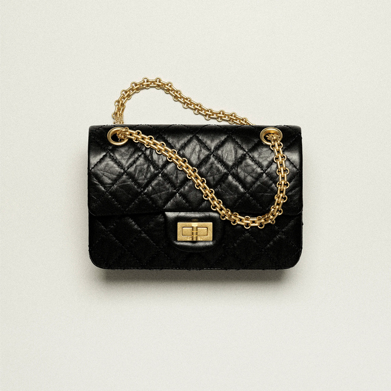 Mini Chanel Classic 2.55 Handbag Aged Calfskin Gold-Tone Metal Shoulder Bag Classic Flap Bag Chanel Bag