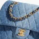 Chanel Washed Denim Classic 11.12 Handbag Blue Chanel Bag 