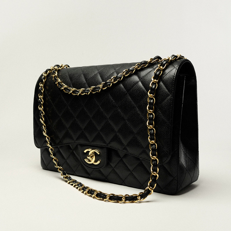 Chanel MAXI Classic Handbag Grained Calfskin Chanel Bag Evening Bag Luxury Fashion Shoulder Bag