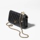 Chanel Wallet on Chain Clutch Shiny Lambskin Black Label Chanel Handbag