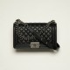 Chanel Leboy Handbag Calfskin and Ruthenium-Finish Metal Chain Bag Classic Flap Bag