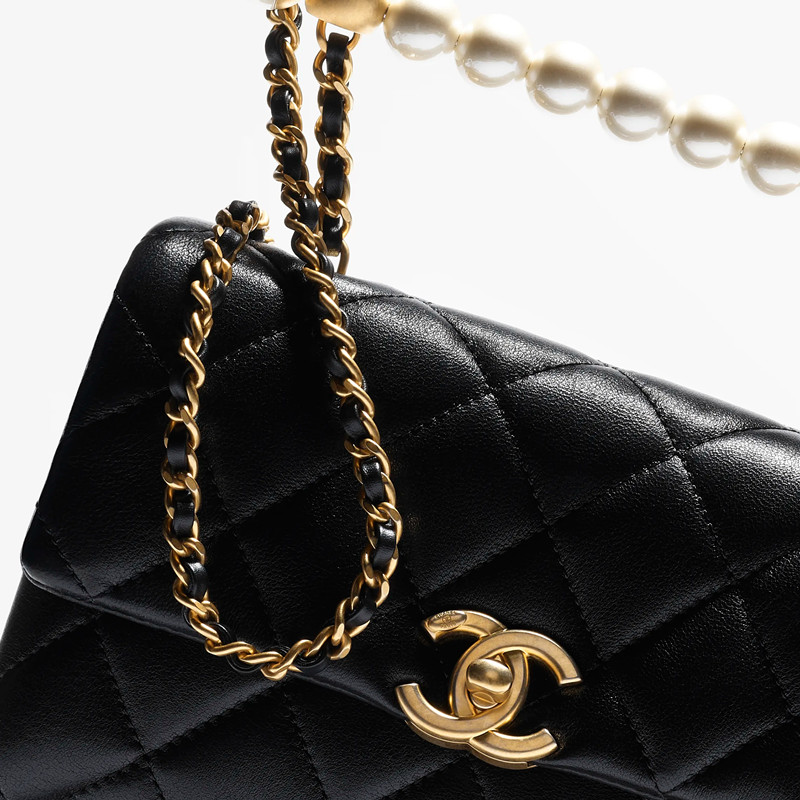 Chanel Mini Flap Bag With Top Imitation Pearl Handle Chanel Bag