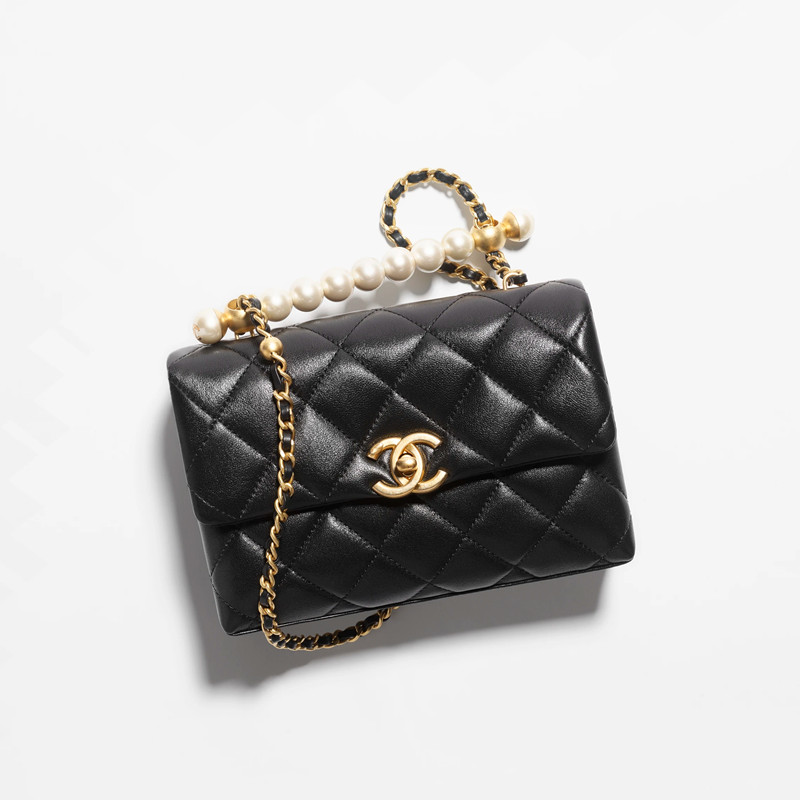 Chanel Mini Flap Bag With Top Imitation Pearl Handle Chanel Bag