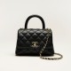 Chanel Flap Bag With Top Handle Grained Calfskin Gold-Tone Metal Caviar Texture Small Size Handbag