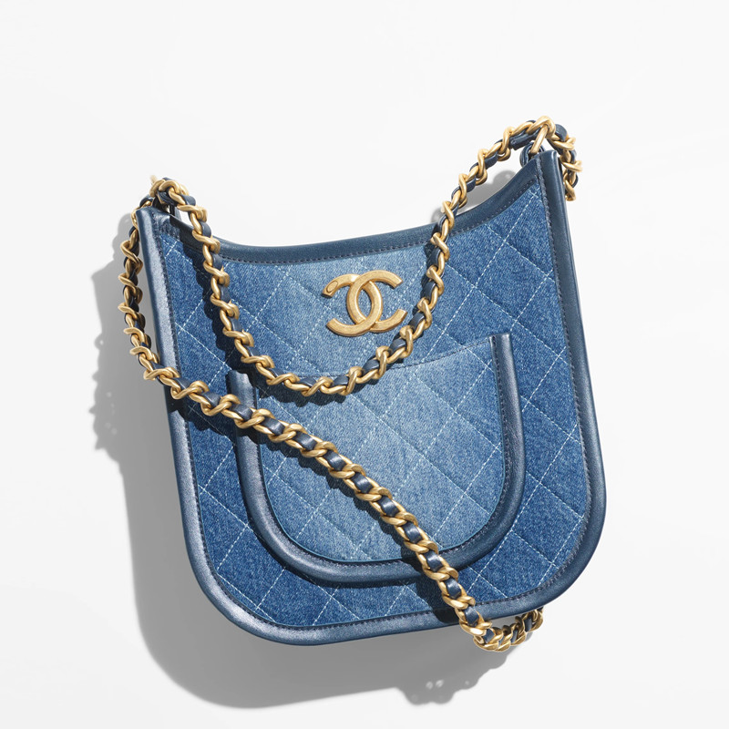 Chanel Hobo Handbag Washed Denim Shoulder Bag